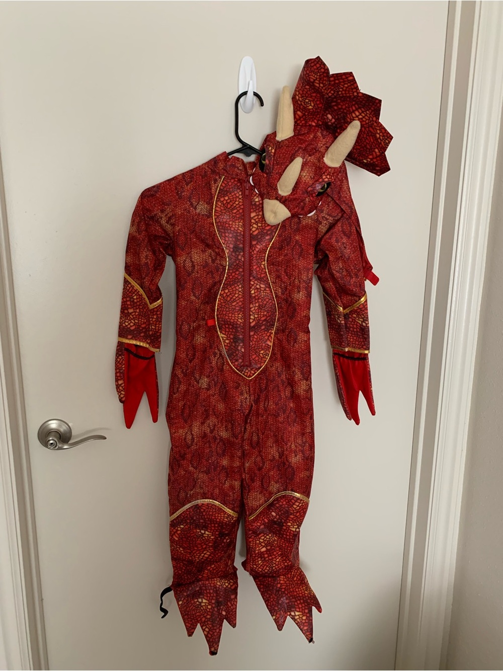 Red Triceratops 5-6T Dinosaur Kids Costume-Halloween
